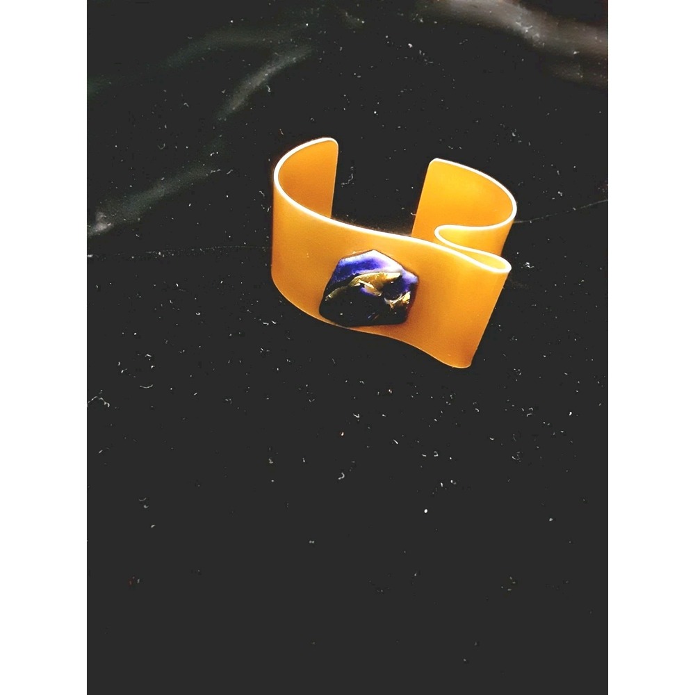 Sylvi Harwin Ribbon Cuff Bracelet Aluminum Modernist Asymmetrical Statement